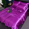 Nordic Satin Silk Bedding Set with Duvet Cover Bed Sheet Pillowcases Luxury Solid Single Double Couple Pillow Case Bedsheet