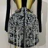 Stock Luxury Diamonds Tassel Sexy Hollow Out Black Mini Dress Woman Evening Celebrate Birthday Party Stage PhotoShoot Costume