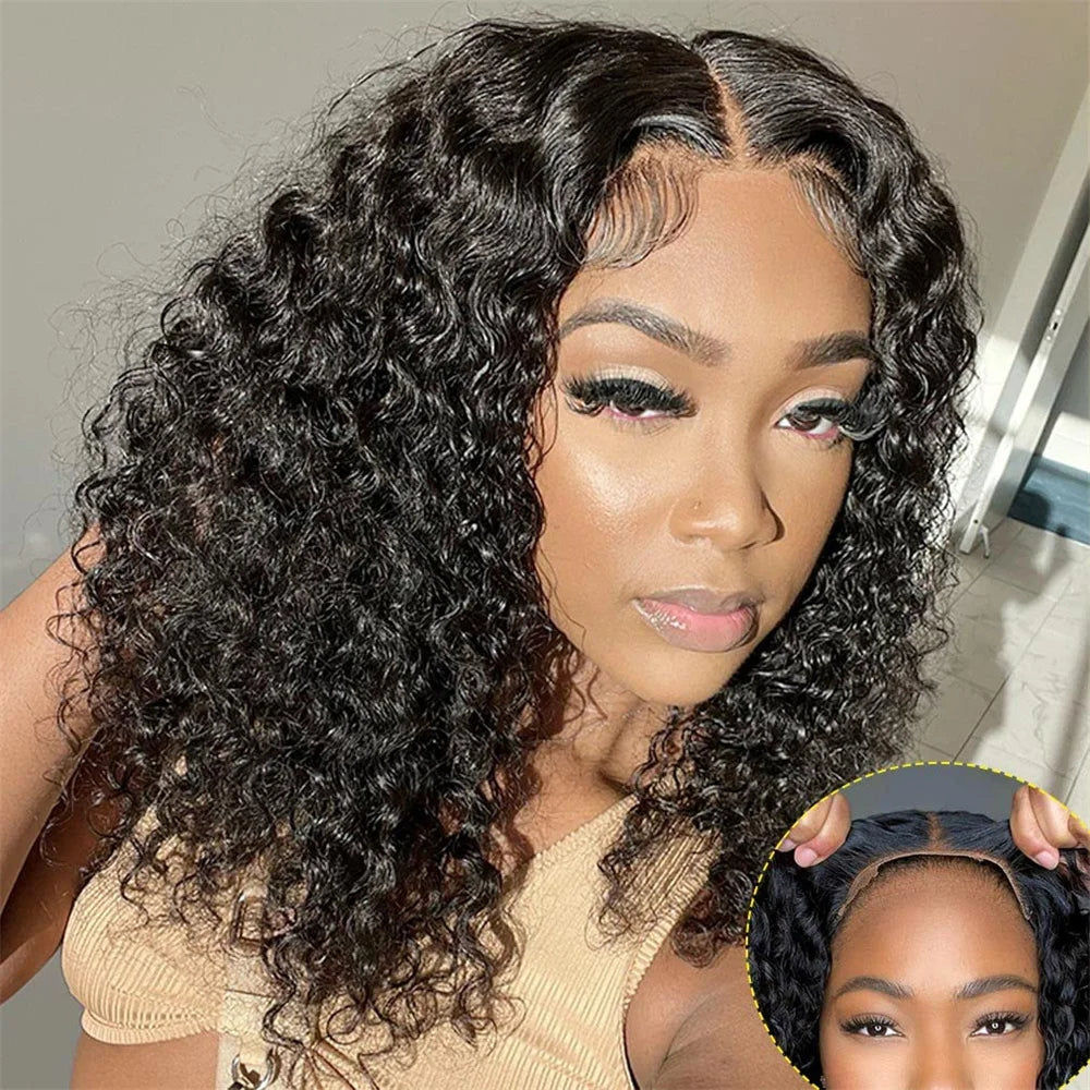 BOB Wear Go Glueless Preplucked Human Wigs Ready To Go Pre-Cut 4x4 Hd Lace Closure Kinky Culry Frontal Wig For Black Women