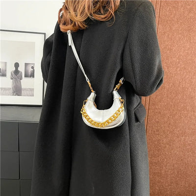 2024 Autumn Winter Mini Crossbody Bags For Women Luxury Half Moon Handbags For Ladies Purse Handle Bags Female Small Bag