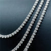 Houtros 3mm Full Moissanite Tennis Necklace 925 Sterling Silver 3 Prong Diamond Neck Chain Wedding Party Luxury Jewelry GRA