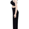 Wishyear Sexy Black Women's Halter Bandage Cross Top amd Wide Leg Pants Two 2 Piece Sets Sexy Night Club Party Evening Outfits