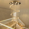 Staircase Long Pendant Lamp, Villa Lamp, Crystal Hanging Line Lamp, Duplex Living Room Spiral Lamp, Glass Romantic Decorative La