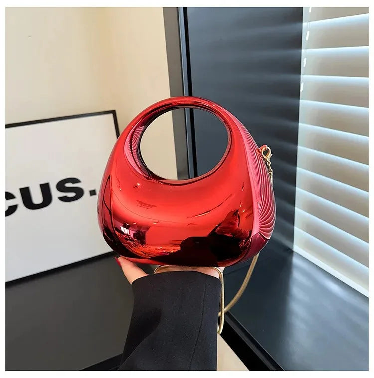 Luxury Designer Evening Clutch Clear Acrylic Women Handbags Fashion Shoulder Bag Half Moon Wedding Purses Party Tote Ladies 2025