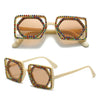 Square Luxury Diamonds Sunglasses Women Punk Fashion Rhinestone Sun Glasses Female Shiny Sexy Yellow Lens Eyewear Shade Handmade