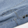 Women Vintage Fashion Blazer Denim Patchwork Jackets 2022 Autumn Winter Irregular Coat Women Long Sleeve Loose Korean Outerwear