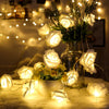 Rose LED Flower String Lights Garland Fairy Lights Romantic Lamp 3M 20LEDs For Wedding Valentines Day Christmas Party Decoration