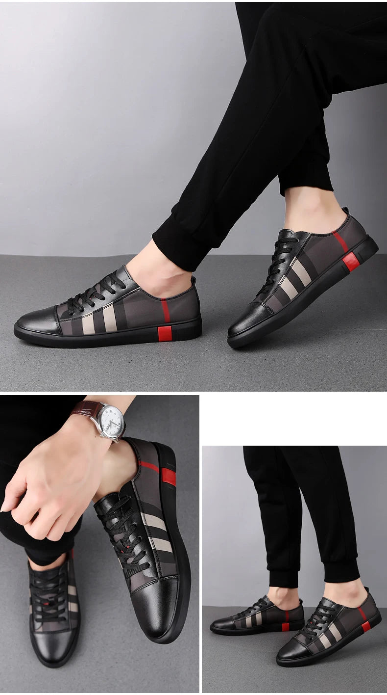 2022 New Fashion Mens Breathable Skateboard Shoes Men Fashion Sneakers High Quality Trainers Shoes Casual Genuine Leather Shoes