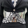 2024 New Arrival Black White Women Long Sleeve Sexy V-Neck Bodycon Bandage Set Shinning Crystal Nightclub Party Women's Set