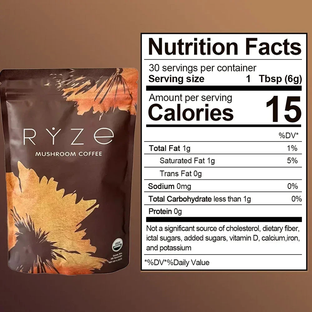 Organic Mushroom Coffee - Shiitake, Cordyceps, Supports Immune, Focus, Concentration, Stress, Digestion & Energy - 180 G