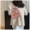 Bow Decor Lightweight Flap Bag, Business Casual Mini Women's Shoulder Bag Skinny Scarf Decor Square Bag For Teen Girls Women
