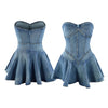 Chest Wrap Sexy Dress Women Sleeveless Backless Splicing Slim Fit Strapless Mini Dresses Sexy A Line 2024 Denim Vestidos