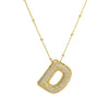 Cubic Zirconia Gold Plated  Bubble Alphabet Letter Necklace Monogram Necklace Balloon Initial Necklace Gifts for Women Girls