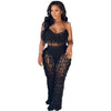 FAGADOER Sexy Hollow Out Tassels Pants Two Piece Sets Women Halter Sleeveless Backless Crop Top + Pants Outfit Female Streetwear
