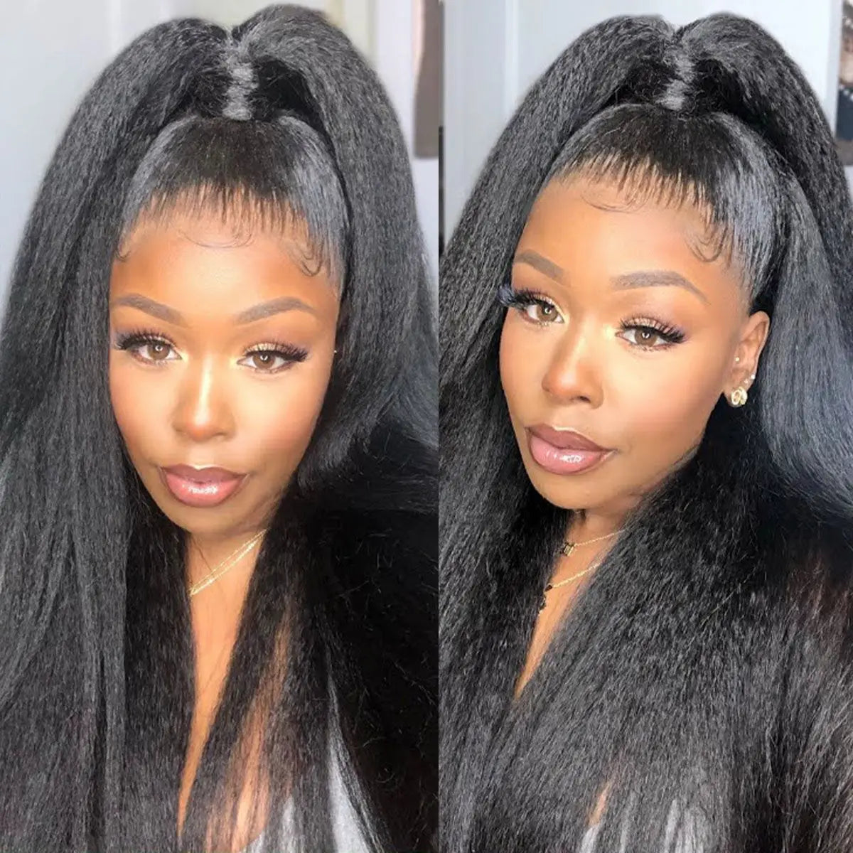 250% 13x6 hd lace frontal kinky straight human hair wigs For Women Glueless Brazilian 13x4 Yaki Straight lace front Wig On Sale