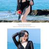 Bikini Sets Women Long Sleeve Irregular Three Pieces Lace-up Summer Sun-proof Vintage European Style Sexy Swimwear Beach Outfit