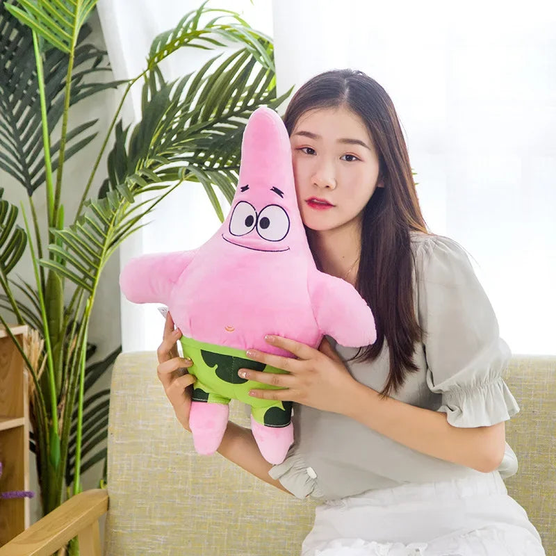 Big Size Cute SpongeBob Patrick Star Plush Toy Very Soft Hug Pillow Stuffed Cartoon Anime Plushies Kawaii Doll Xmas Gifts