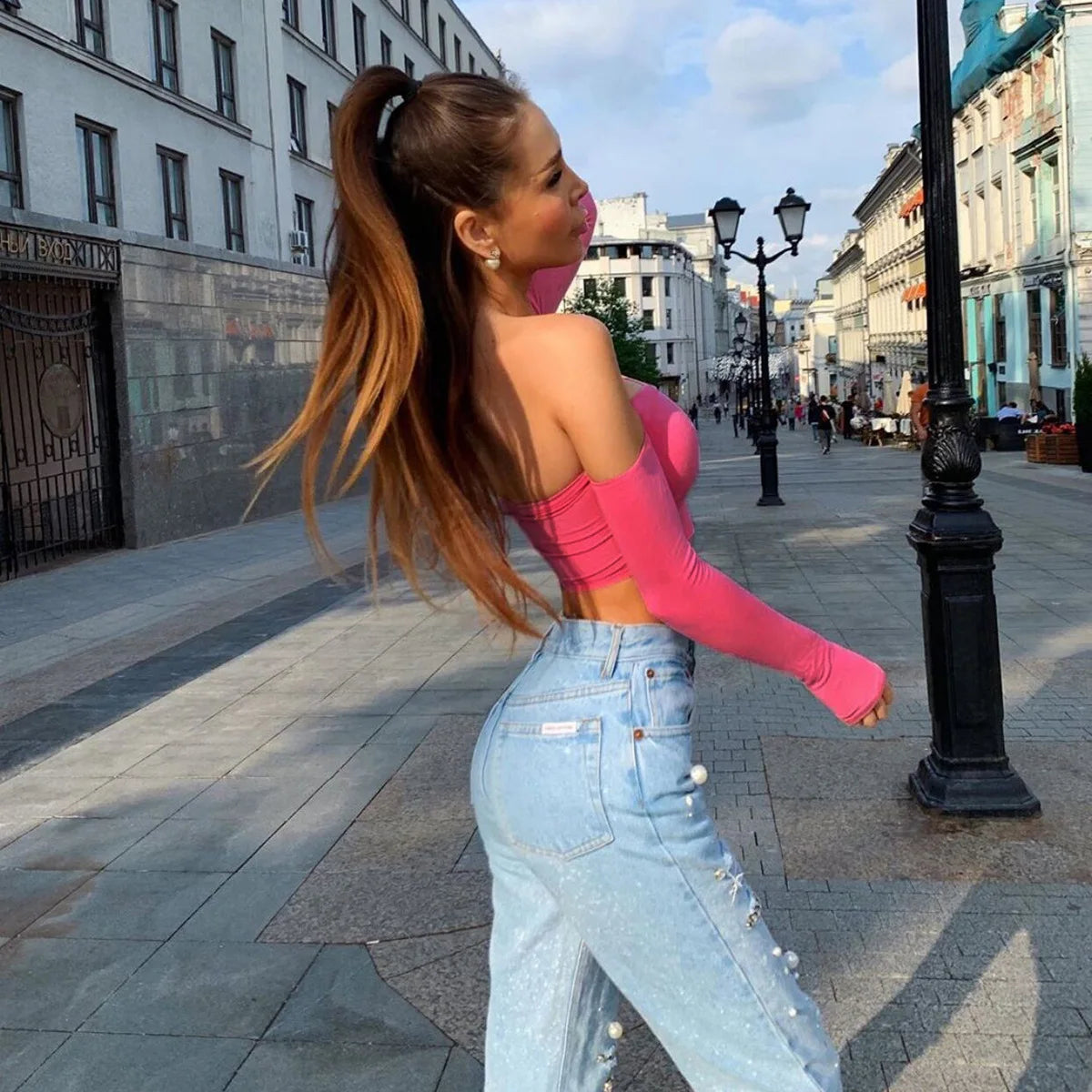 Sexy Off Shoulder Wrap Chest Bare Midriff Short T Shirt Women Long Sleeves Bottoming Shirt Ladies Tee Shirt Tops Camisetas Mujer