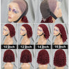 Brazilian Deep Wave 99J Burgundy Lace Front Human Hair Wig 13x4 Deep Curly Short Bob Wigs Human Hair Red Colored Water Wave Wigs