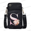 Women‘s Messenger Bag Small Handbag Crossbody Shoulder Wallet for Phone Sakura 26 Alphabet Print Coin Purse Ladies Card Holder