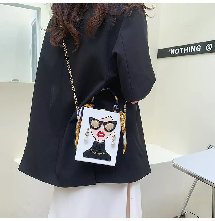 Evening Bags for Women 2024 New Fashionable Leather Shoulder Bag Woman Hard High Quality Hip Hop Party Luxury Designer Handbag