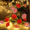 Rose LED Flower String Lights Garland Fairy Lights Romantic Lamp 3M 20LEDs For Wedding Valentines Day Christmas Party Decoration