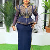 2025 African Clothes For Women Plus Size Two Piece Set Outfits Long Sleeve Tops And Skirt Suit Wedding Party Evening Dress Gowns