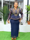 2025 African Clothes For Women Plus Size Two Piece Set Outfits Long Sleeve Tops And Skirt Suit Wedding Party Evening Dress Gowns