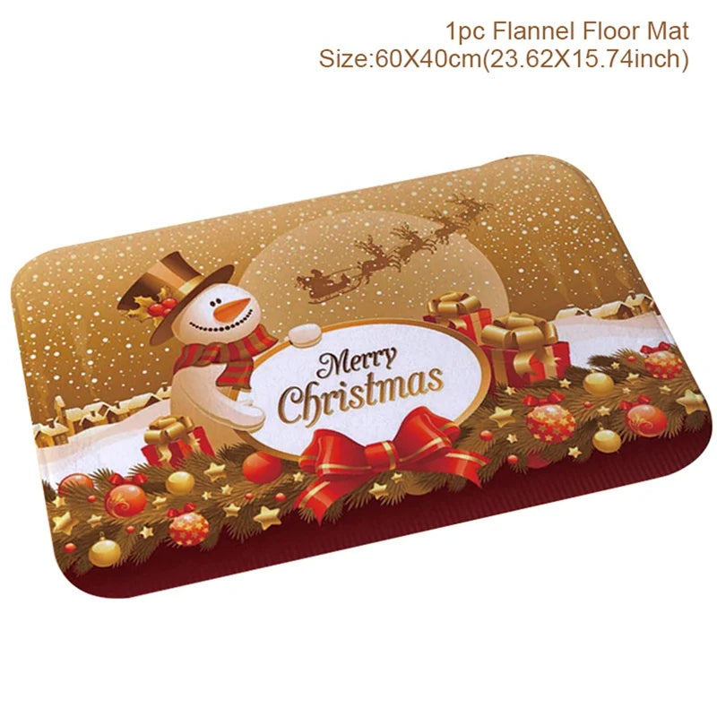 Christmas Door Mat Santa Claus Carpet Marry Christmas Decorations For Home 2024 Xmas Ornament Navidad Natal Gifts New Year 2025