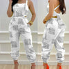 New Summer Fashion Printed Sleeveless Jumpsuit Sexy Hollow Backless Lace Up Long Jumpsuits Elegant Casual Jumpsuit With Pocket