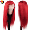 Burgundy Glueless Human Hair Wigs 13x4 Lace Front Wig Pre-Plucked Wear Go Straight Human Hair Lace Frontal Wigs for Black Women