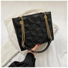 Ladies Fashion Large Capacity Chain Bag Retro Square Tote Bag Diamond Texture Shoulder Crossbody Daily Hundred Underarm Handbag
