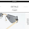 2024 new rimless glasses personalised wings runway fashion women's sunglasses