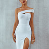 Seamyla 2023 Bandage Dress Sexy White Black Red One Shoulder Bodycon Summer Sleeveless Dress For Women New Celebrity Party Dress