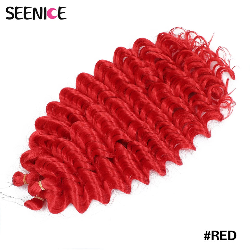 Deep Wavy Twist Synthetic Crochet Hair Afro Curly Hair African Crochet Braids Ombre Blonde Braiding Hair Extensions For Women