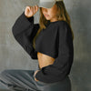 Women Sports Crop Top T-Shirts Gym Clothing Yoga Loose Tops Long Sleeve Sportswear Workout Clothing Fitness Smock Spring Autumn