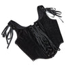 Black Velvet Sexy Overbust Corset Crop Tops Women Front Lace Up Side Zipper Shoulder Strap Bustier Vest Slimming Shaper Camis