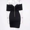 NewAsia Off the Shoulder Blazer Dress Double Breasted Anti slip Backless Ruched Low Cut Zipper Bodycon Robe Elegant Club Dresses