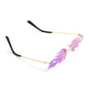 Fashion Fire Flame Sunglasses Women Men Rimless Wave Sun Glasses UV 400 Eyewear Luxury Trending Narrow Sunglasses