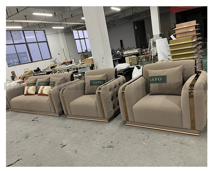 Luxury Fancy Living Room Sofa Genuine Leather Designer Italian Sofa Loveseat Single Canape Salon De Luxe Apartment Furniture