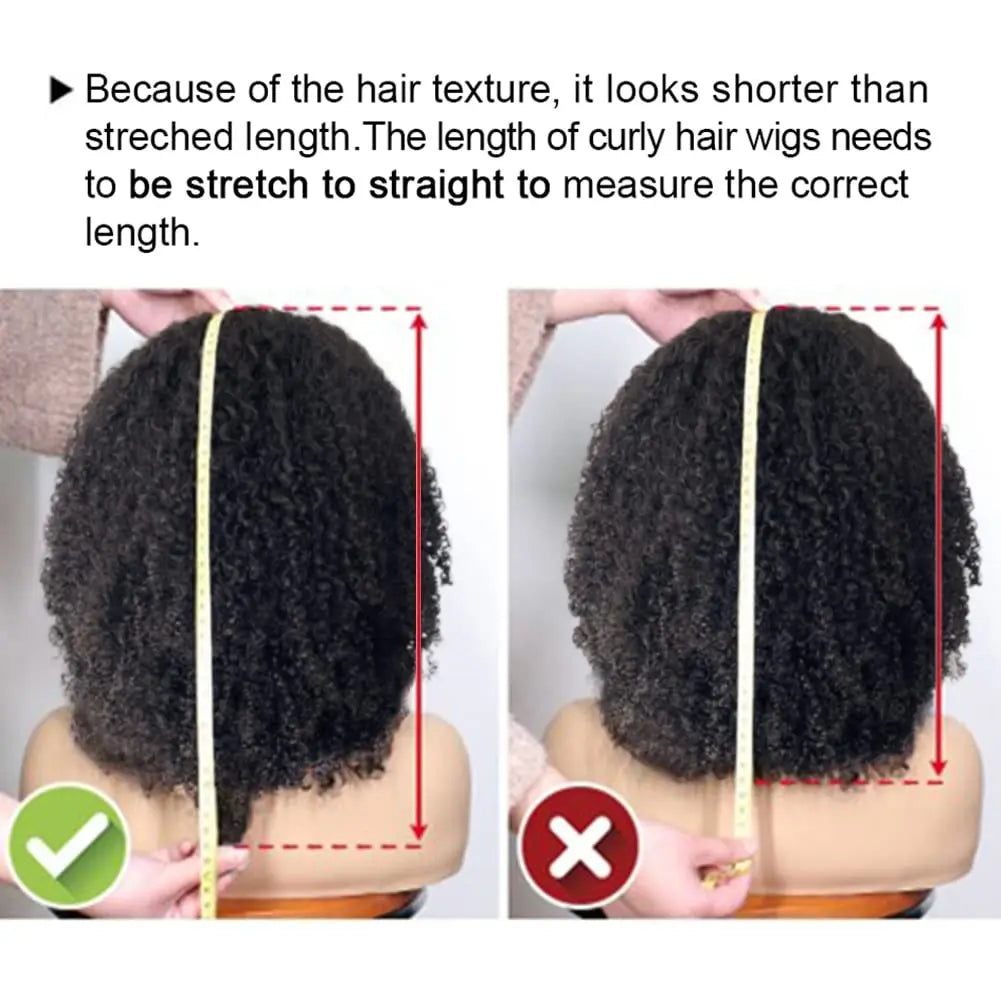 Afro Kinky Curly Wigs with Bangs 250% Density Brazilian Remy Human Hair Full Machine Made Wigs Short Afro Curly Wigs For Women