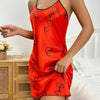 Heart Letter Print Nightdress Casual Round Neck Spaghetti Strap Sleep Dress Women's Sleepwear Dresses