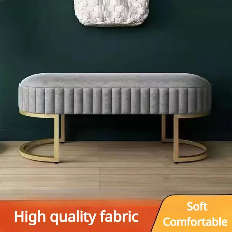 Ottomans Long Sofa Bench, Nordic Fabric Shoe Changing Bench, Home Doorway Corridor Fitting Room Chair