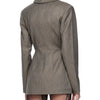 TWOTWINSTYLE Patchwork Lace Up Hollow Out Blazer For Women Notched Collar Long Sleeve Tunic Designer Blazers Female Fashion New