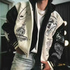 Embroidery Varsity Jacket Men PU Leather Sleeves Oversized Bomber Jackets Women Baseball Coats Streetwear Men Clothing