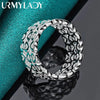 URMYLADY 925 Sterling Silver Hollow Heart 7-10# Ring For Women Wedding Charm Engagement Fashion Jewelry