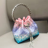 Handle Rhinestones Evening clutch Bag Purses and handbag luxury Designer shoulder bag Shiny Crystal Clutch purse bucket bag