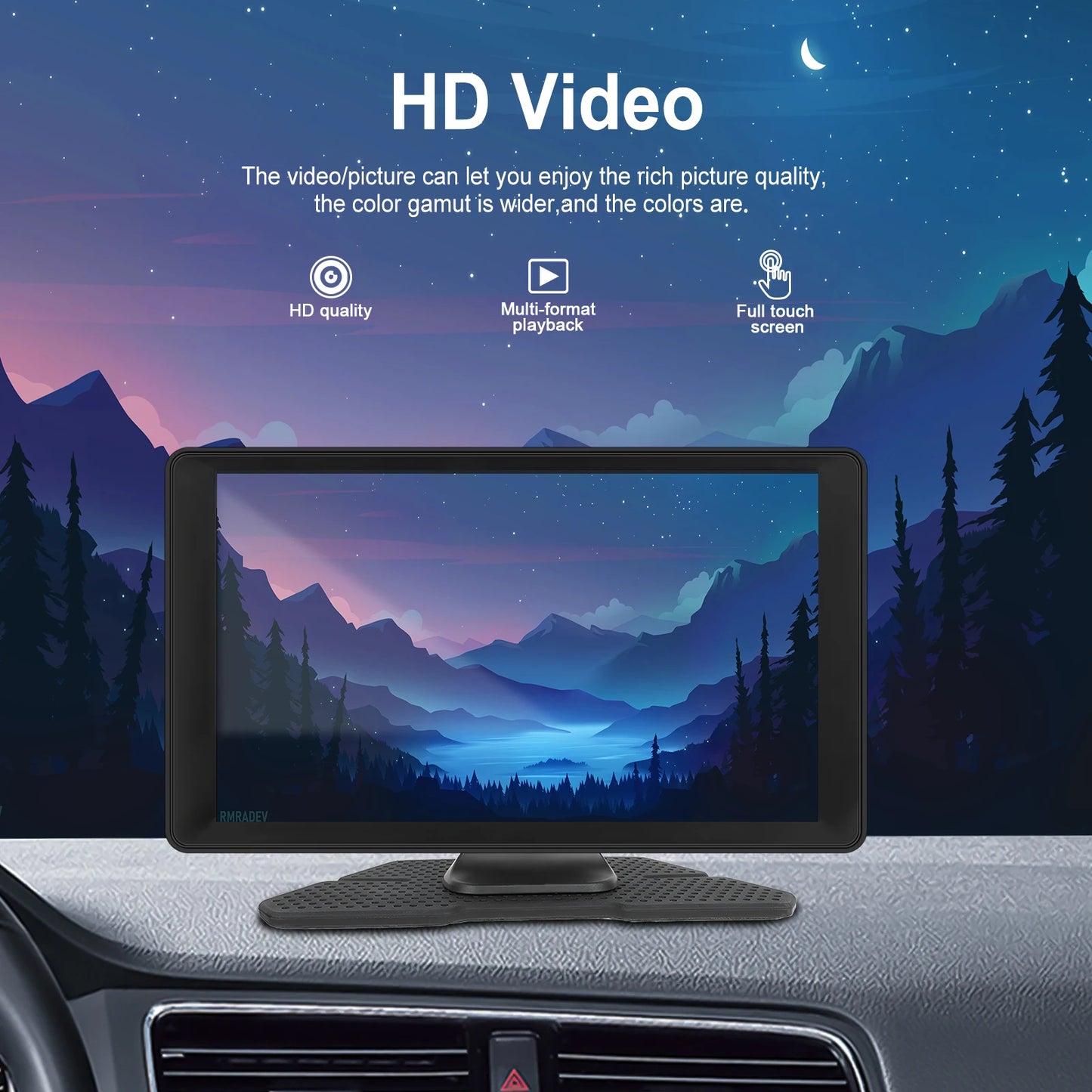 Podofo 9" Car Radio Multimedia Video Player Wireless Carplay Android Auto Car Mirror DVR Recorder Dashboard For Nissan Toyota