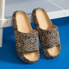 Fashion Leopard Home Slippers Women Soft Sole Non Slip Indoor Bathroom Slippers for Adults Summer Thick Platform Slides Female