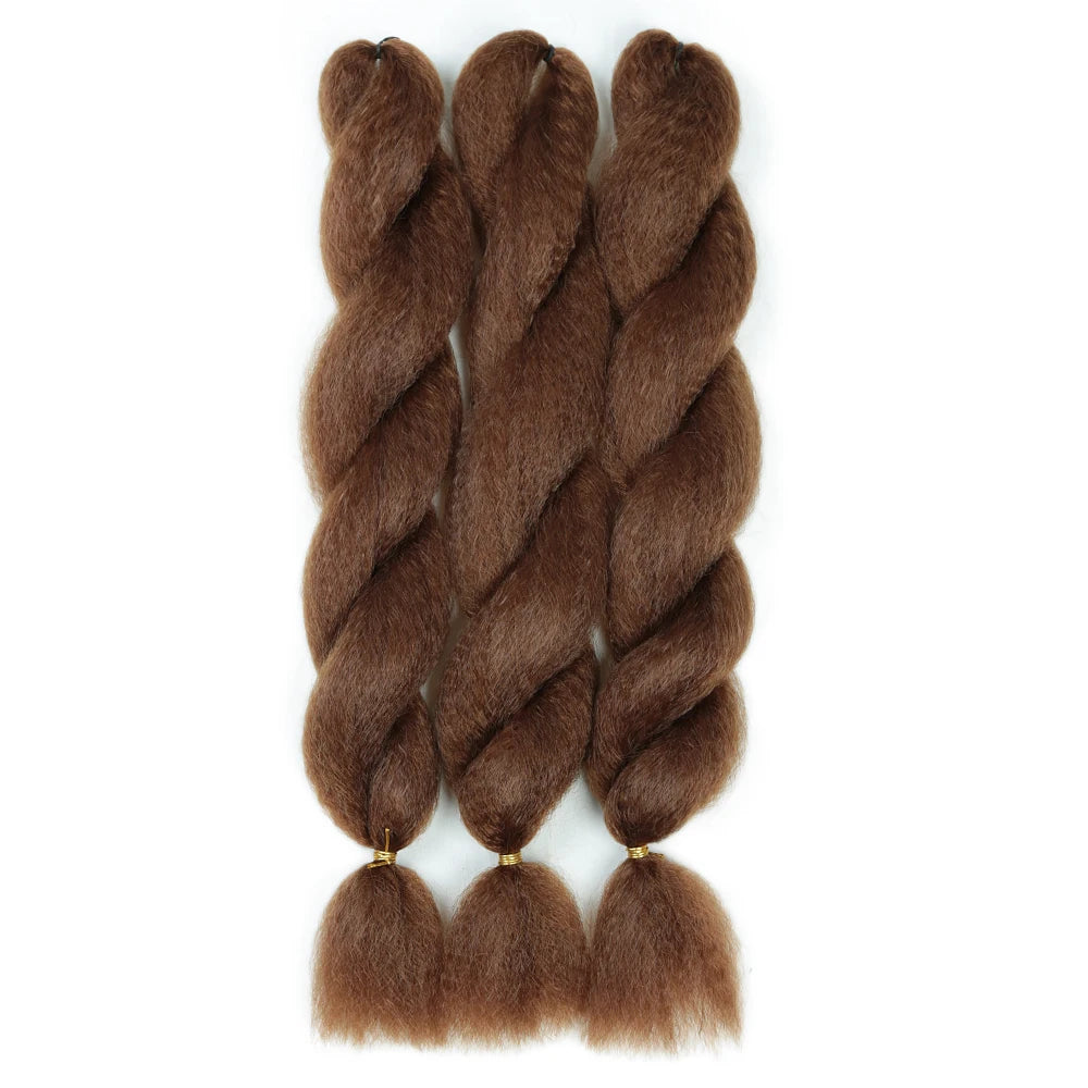 26Inch Vixen Crochet Bulk Hair Synthetic Jumbo Braids Fluffy Yaki Straight Crochet Hair Afro Kinky Curly Braiding Hair Extension